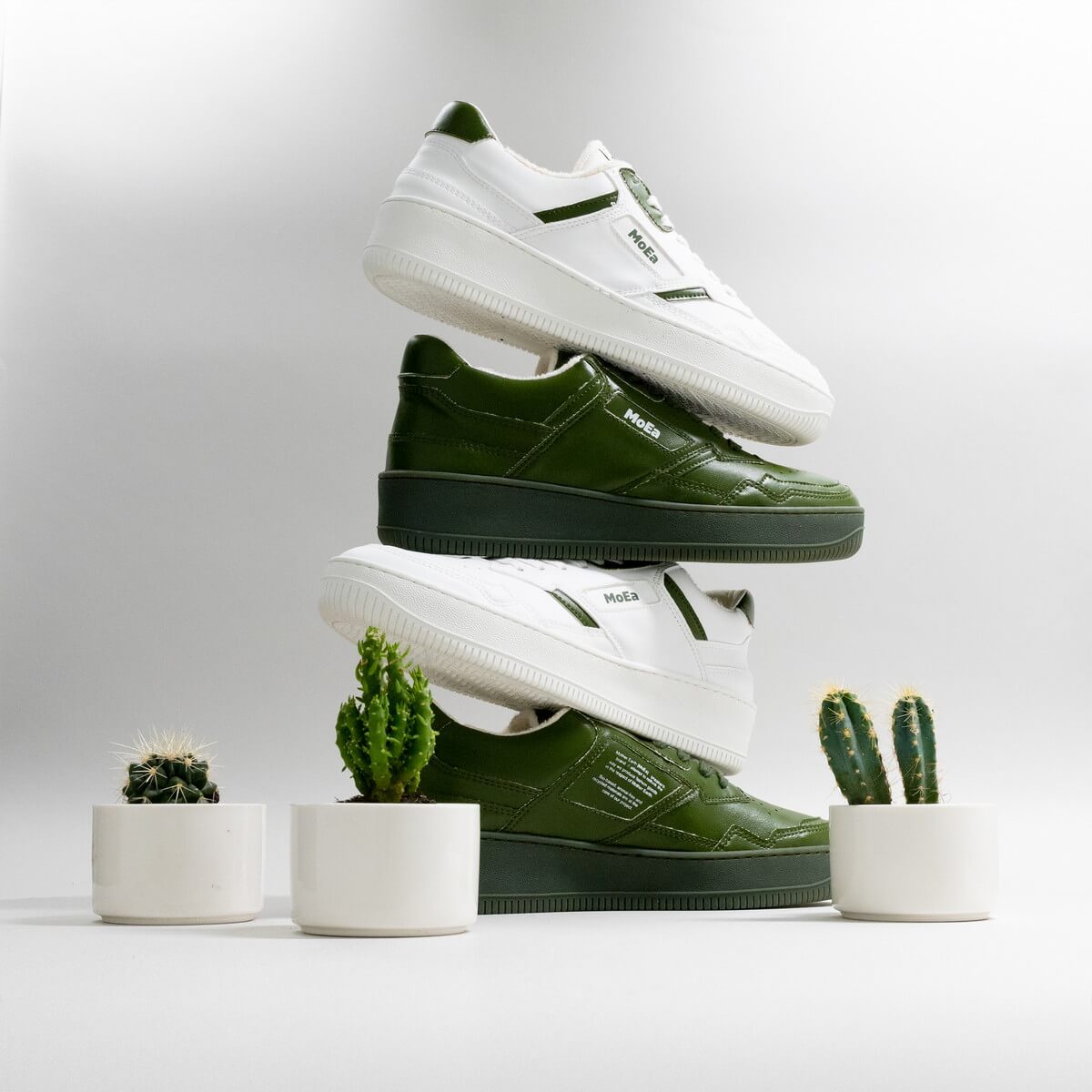 MoEa - Vegan Sneaker - GEN1 - Cactus White & Cactus Green