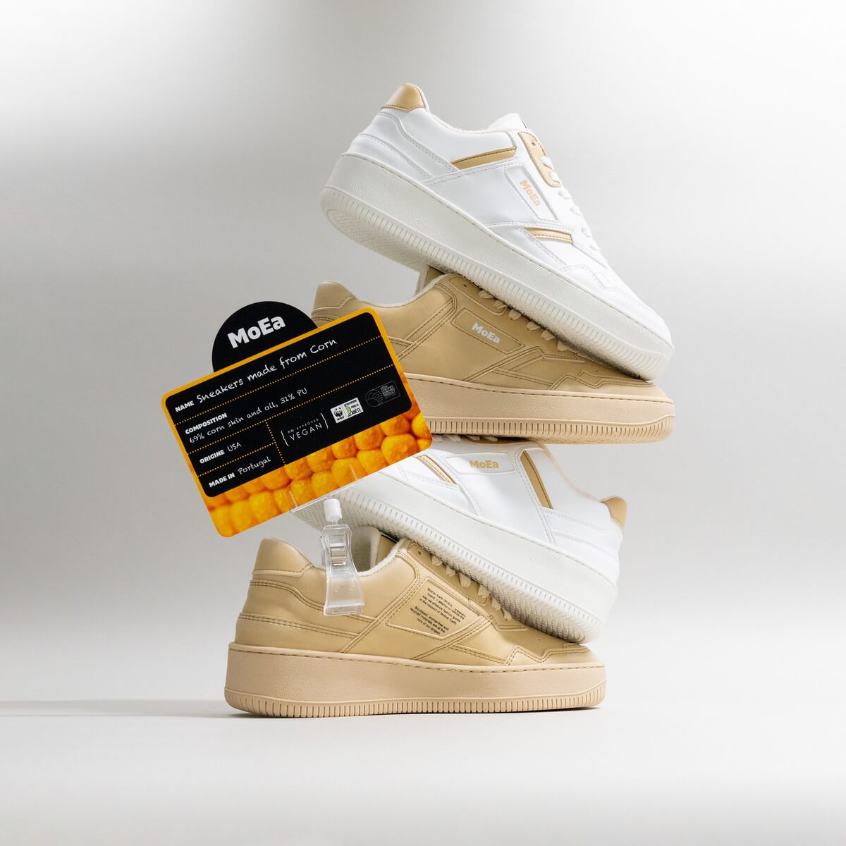 MoEa - Vegan Sneaker - GEN1 - Corn White & Corn Beige