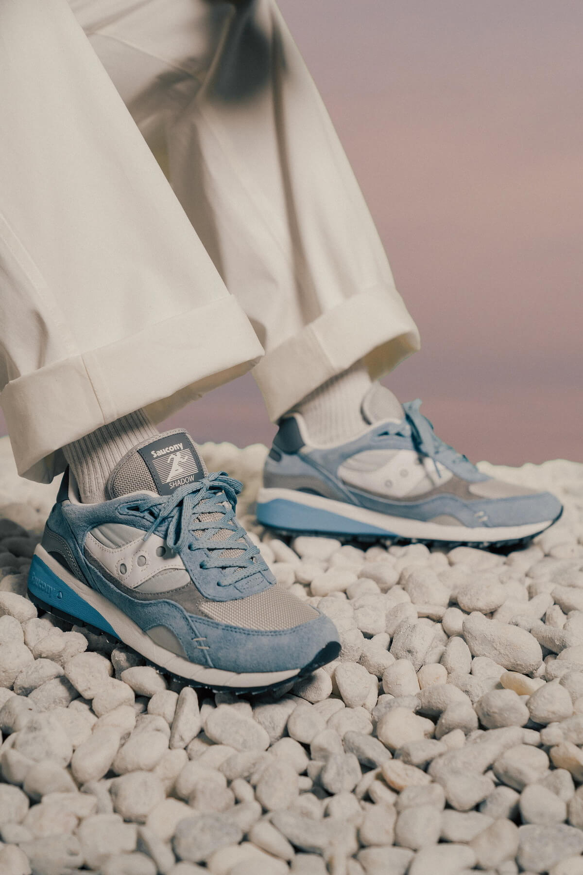 on-feet - Saucony Shadow 6000 "Destination Spring" - Light Blue / Grey - S70674-1