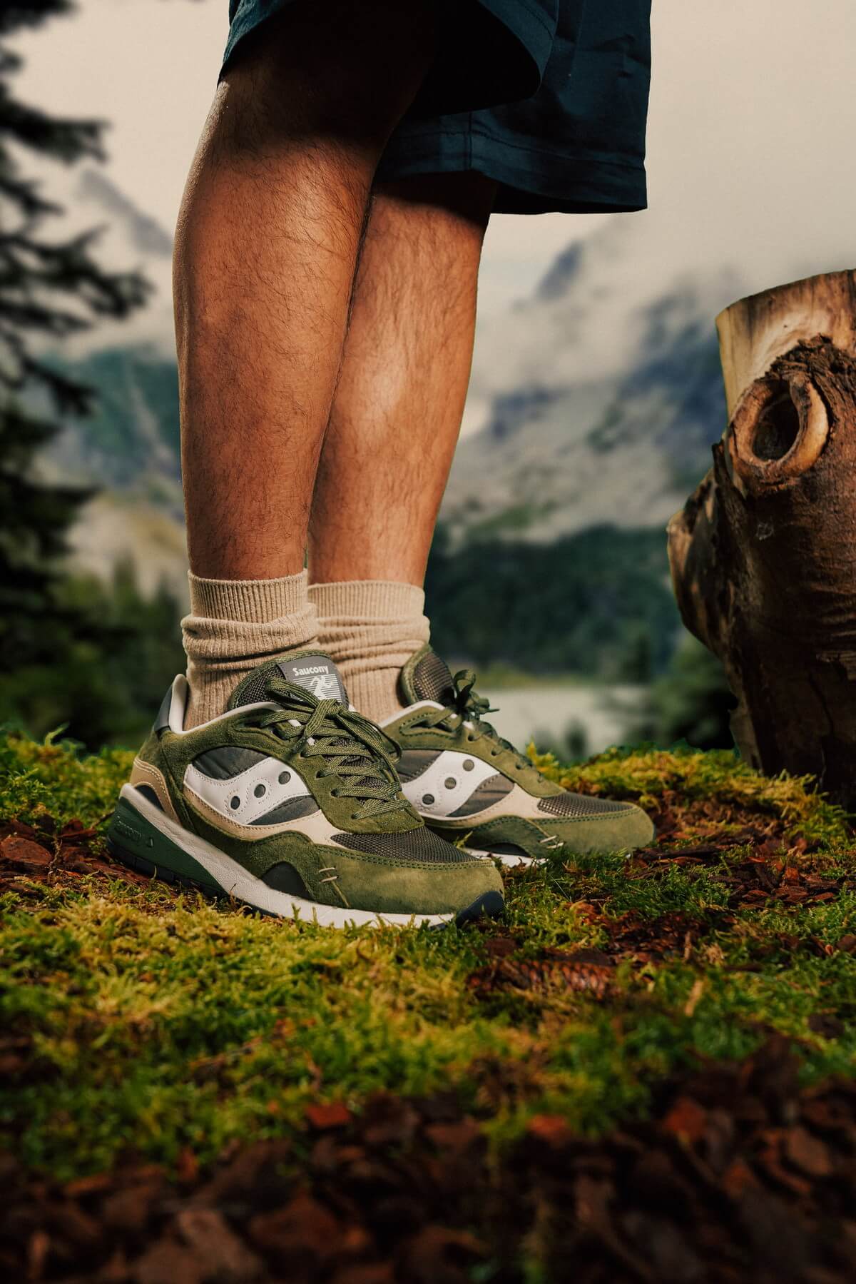 on-feet - Saucony Shadow 6000 "Destination Spring" - Green / Beige - S70674-2