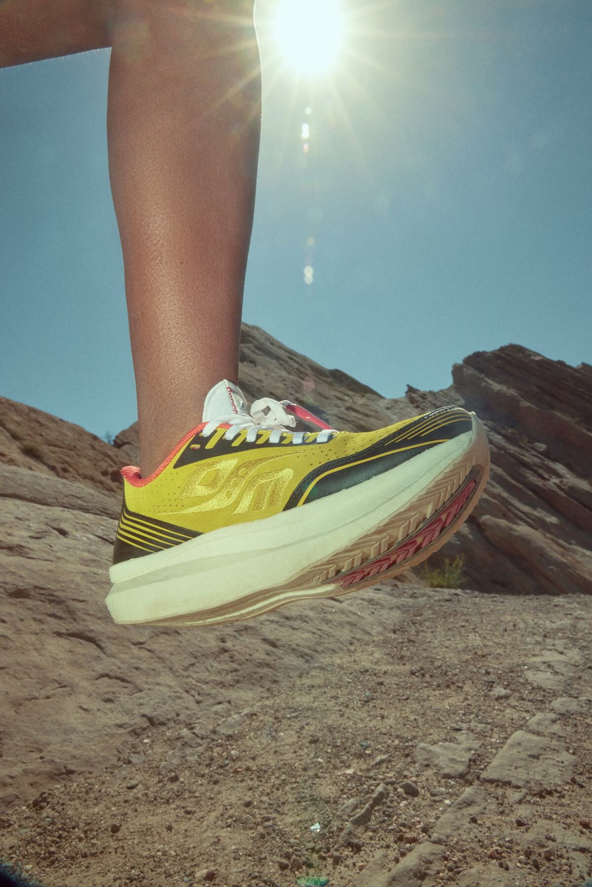 on feet - Saucony x Diet Starts Monday - Endorphin Pro - Diet Yellow / Jaune - S70561-1