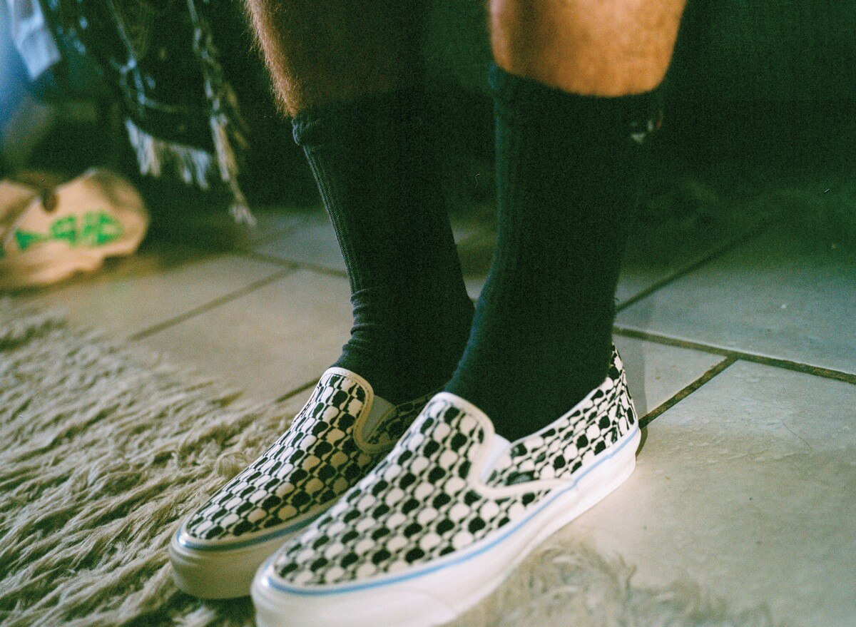 on feet - Vault by Vans x Brain Dead OG Slip-On LX