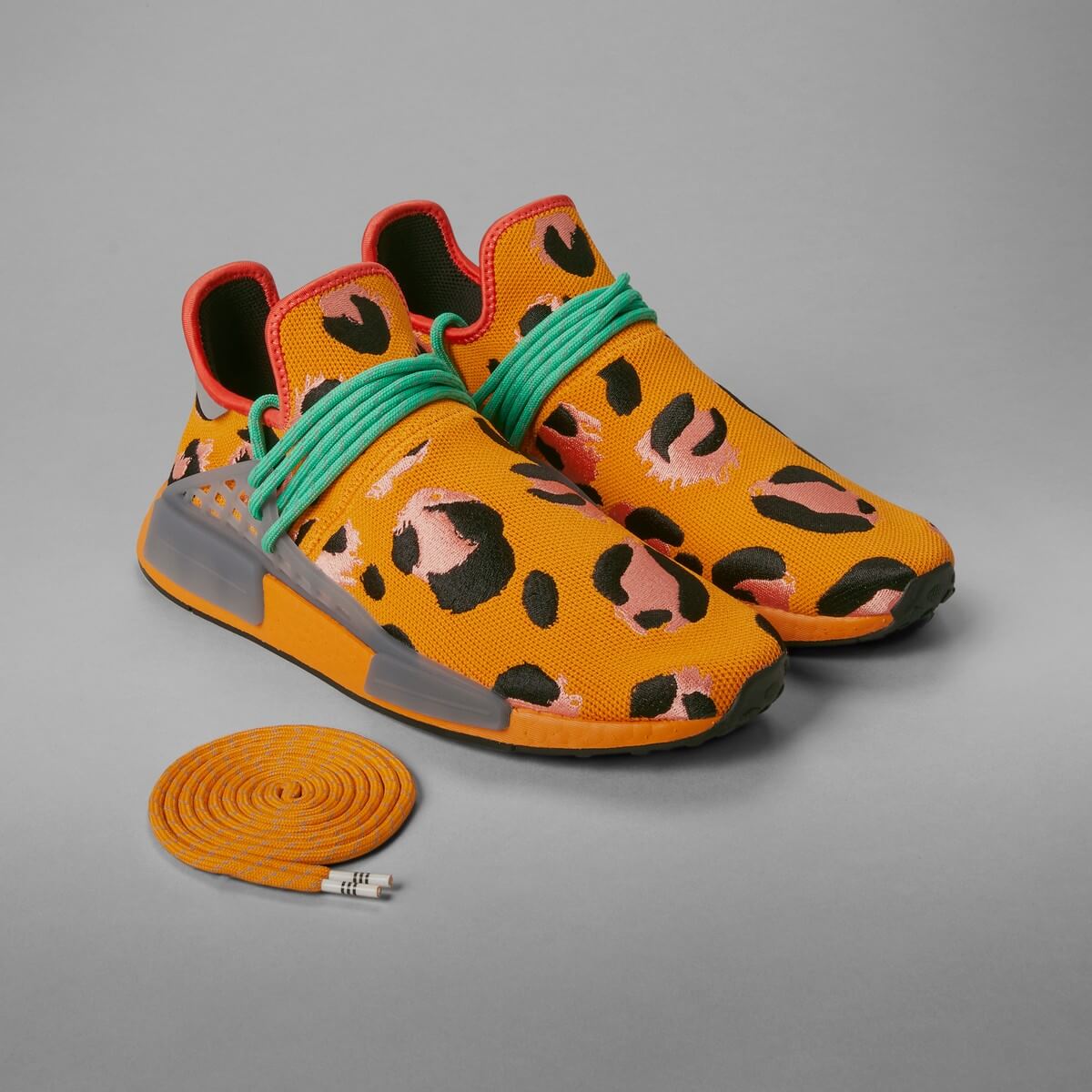 adidas Originals x Pharrell Hu NMD Animal Print - Focus Orange / Core Black / Screaming Green - GZ4439
