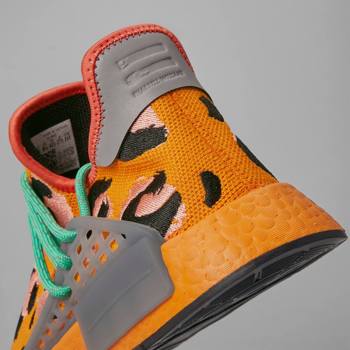 adidas Originals x Pharrell Hu NMD Animal Print - Focus Orange / Core Black / Screaming Green - GZ4439
