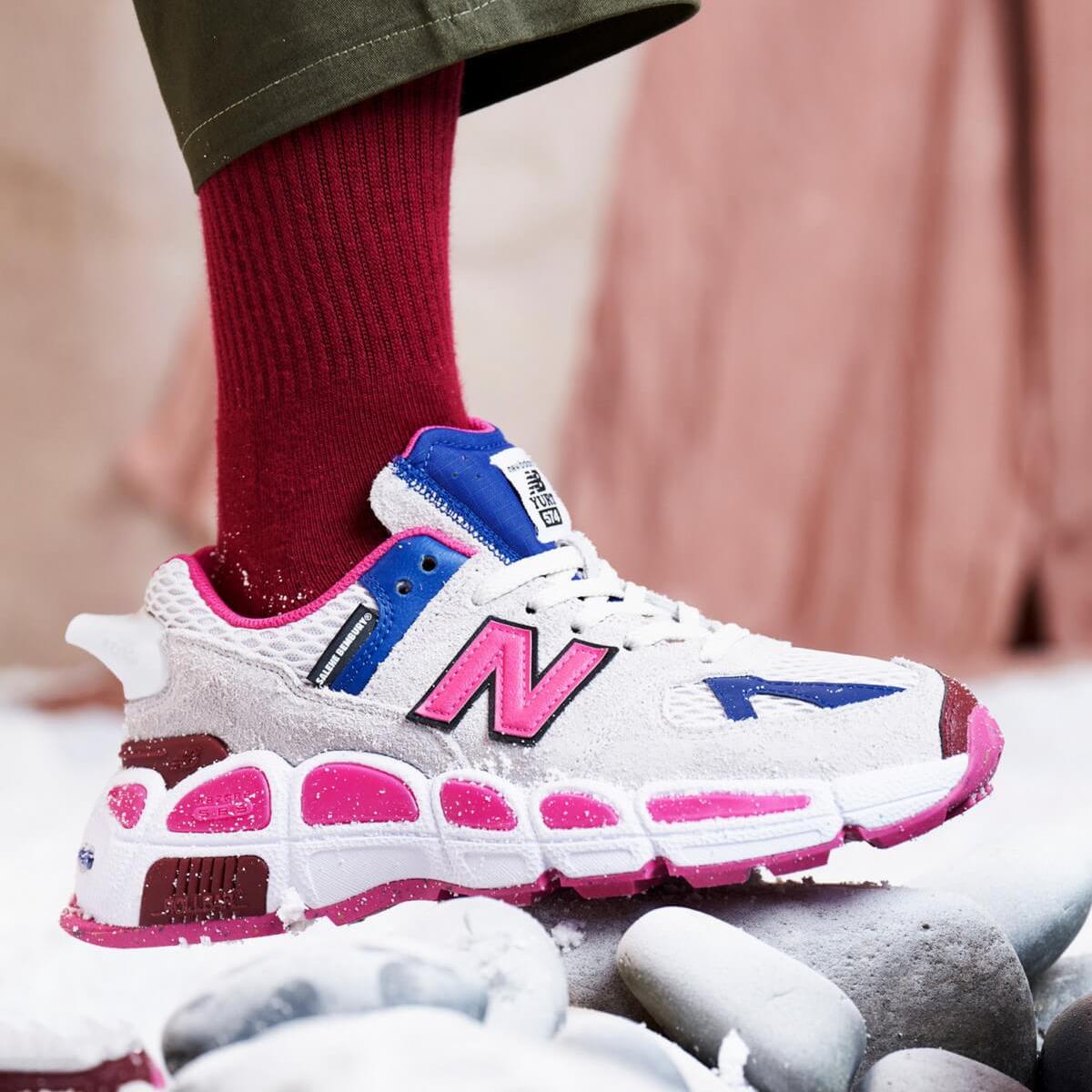 New Balance x Salehe Bembury MS574YSA White / Team Royal / Pink