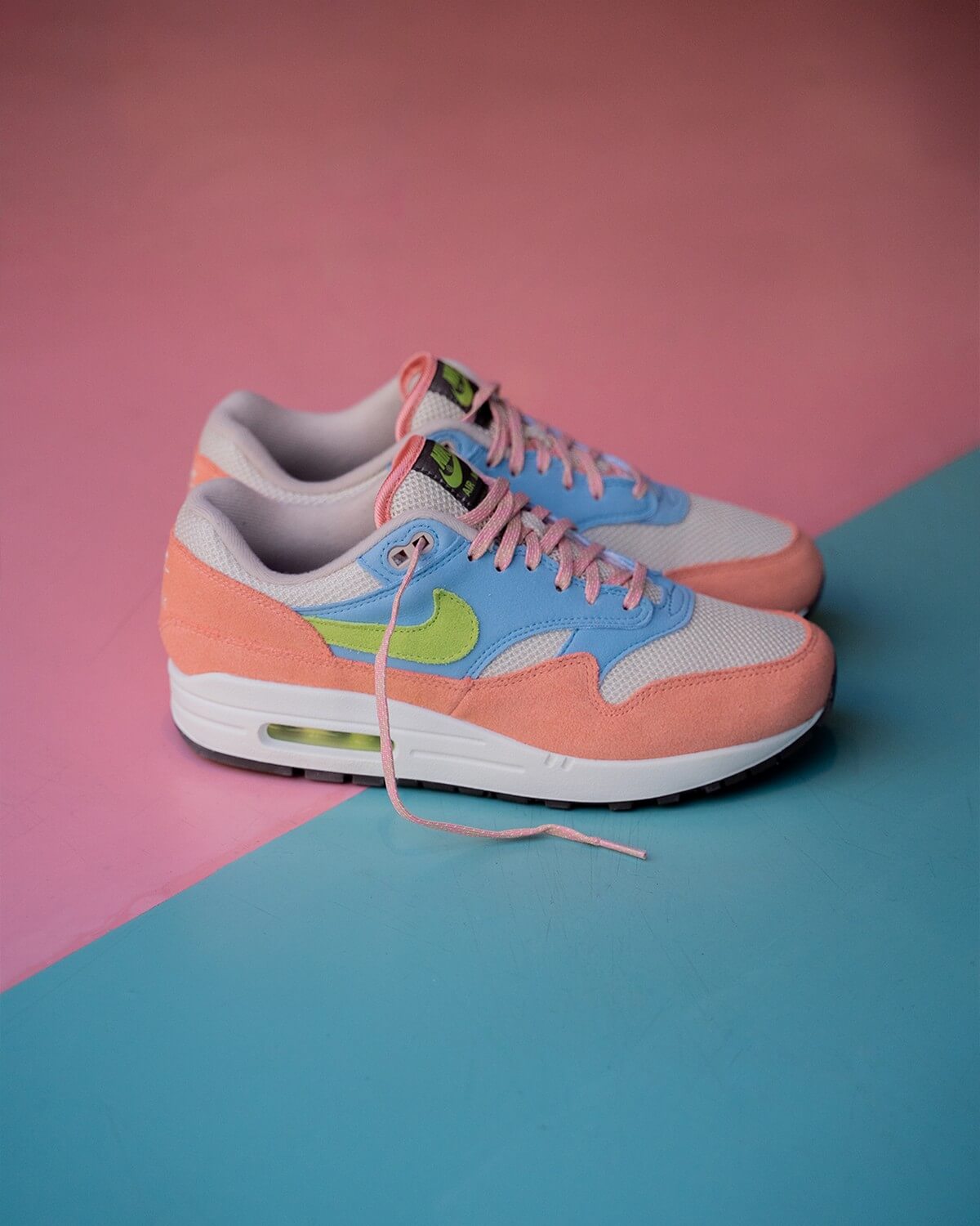 product: Nike Air Max 1 - Light Madder Root / Vivid Green - Rattan - DV3196-800