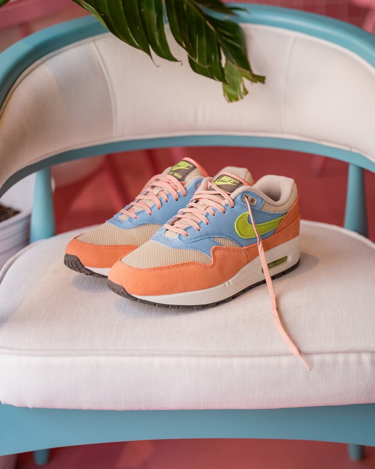 product: Nike Air Max 1 - Light Madder Root / Vivid Green - Rattan - DV3196-800