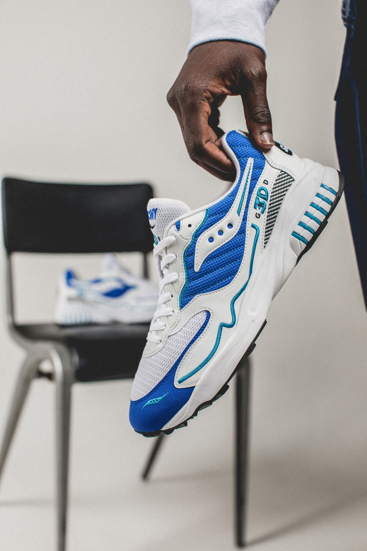 Saucony 3D Grid Hurricane - White/Royal - S70646-2