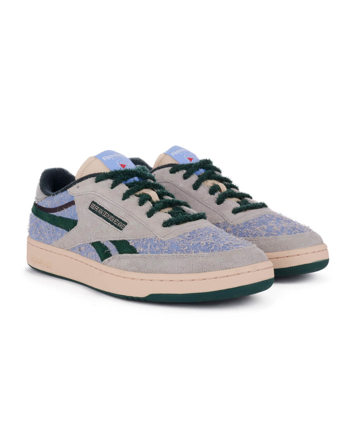 product: Reebok x Brain Dead Club C Revenge - Soft Ecru / Dark Forest / Tin Gray