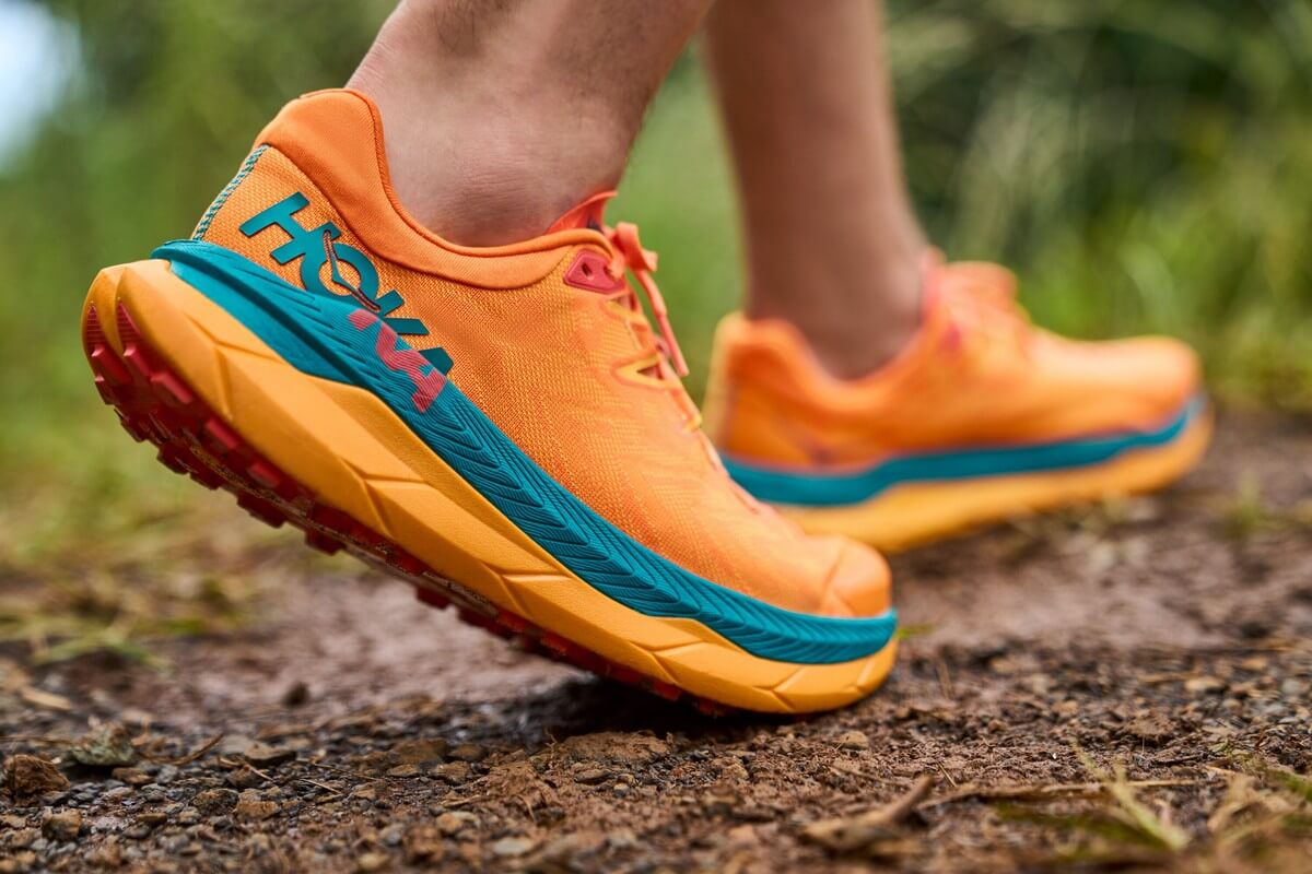 on feet - HOKA Tecton X - Persimmon Orange/Radiant Yellow - 1123161-PORY