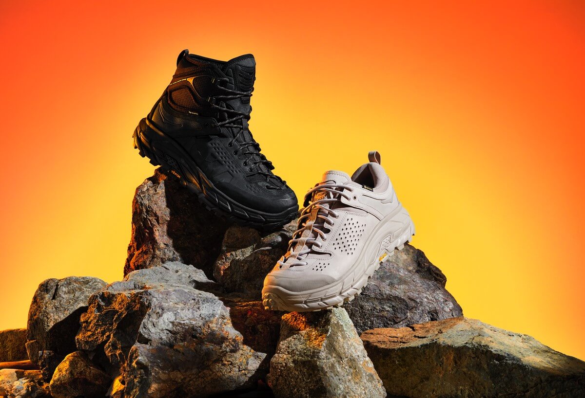 HOKA Tor Ultra Hi & Lo 2 in Black, Taupe & Olive