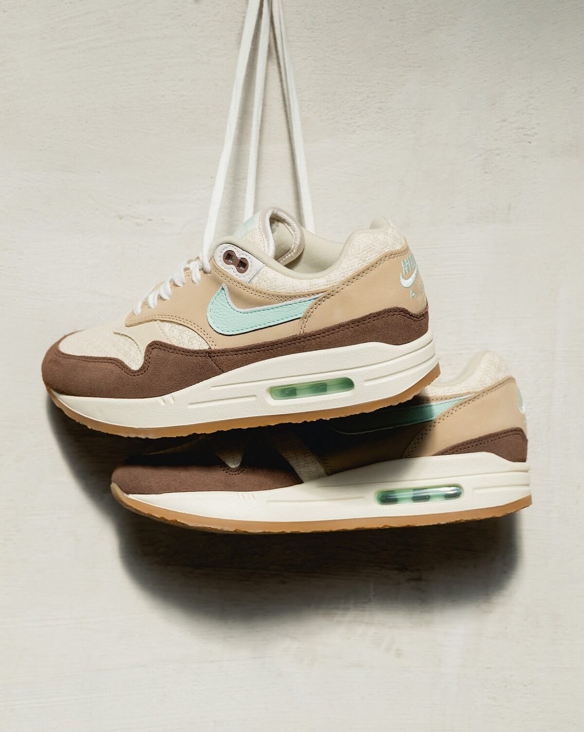 Nike Air Max 1 Premium Crepe "Hemp" - medium brown/mint foam/mushroom muslin - FD5088-200