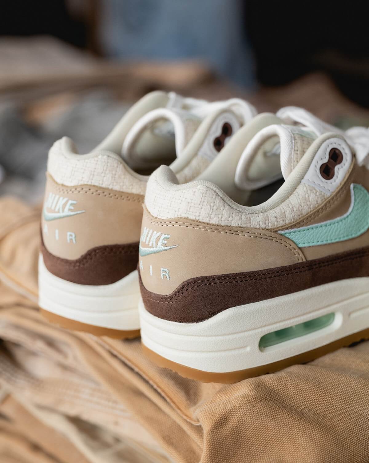 Nike Air Max 1 Premium Crepe "Hemp" - medium brown/mint foam/mushroom muslin - FD5088-200