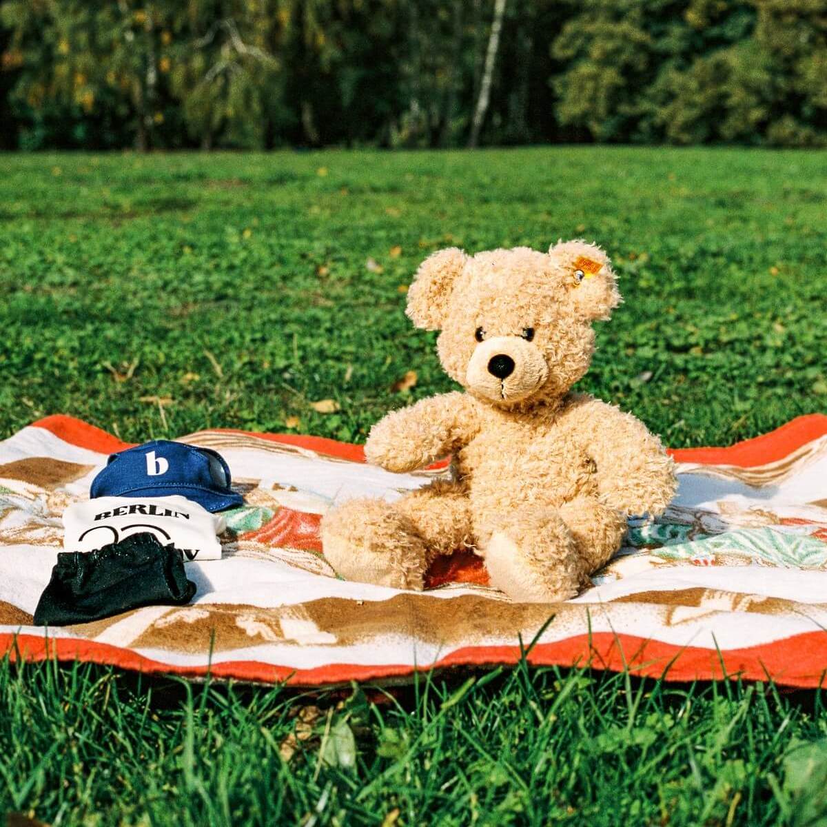 20 Jahre HHV: Jubiläums-Teddybär mit Steiff im HHV-Look und Baseballcap mit Ebbets
