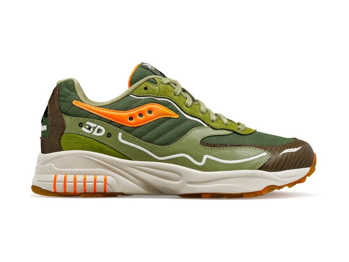 Saucony x Maybe Tomorrow "Better Together" - 3D Grid Hurricane "Tortoise" - Green / Orange - S70682-1