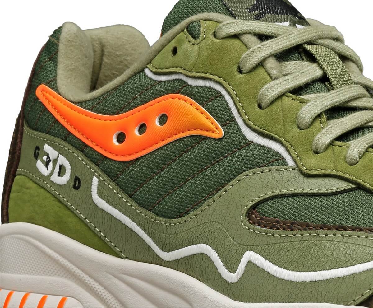 Saucony x Maybe Tomorrow "Better Together" - 3D Grid Hurricane "Tortoise" - Green / Orange - S70682-1