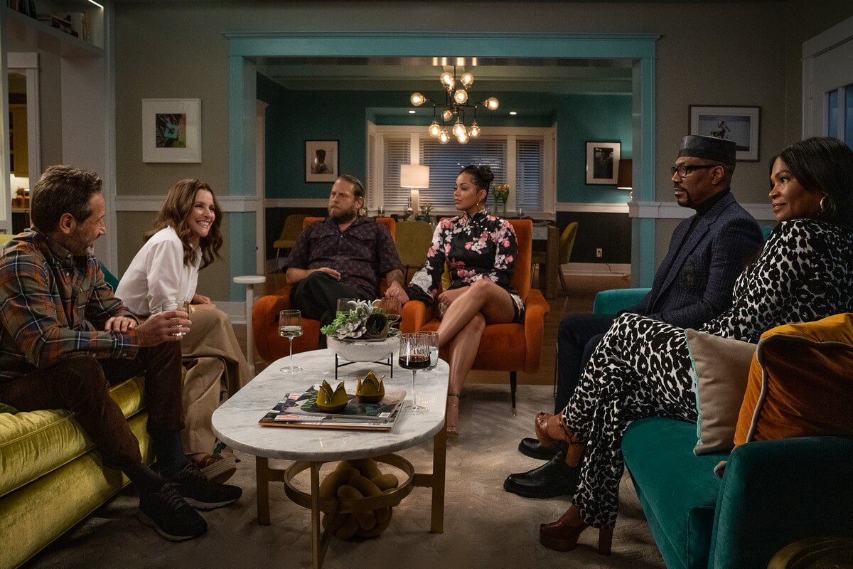 The core cast of "You People": David Duchovny, Julia Louis-Dreyfus, Jonah Hill, Lauren London, Eddie Murphy & Nia Long