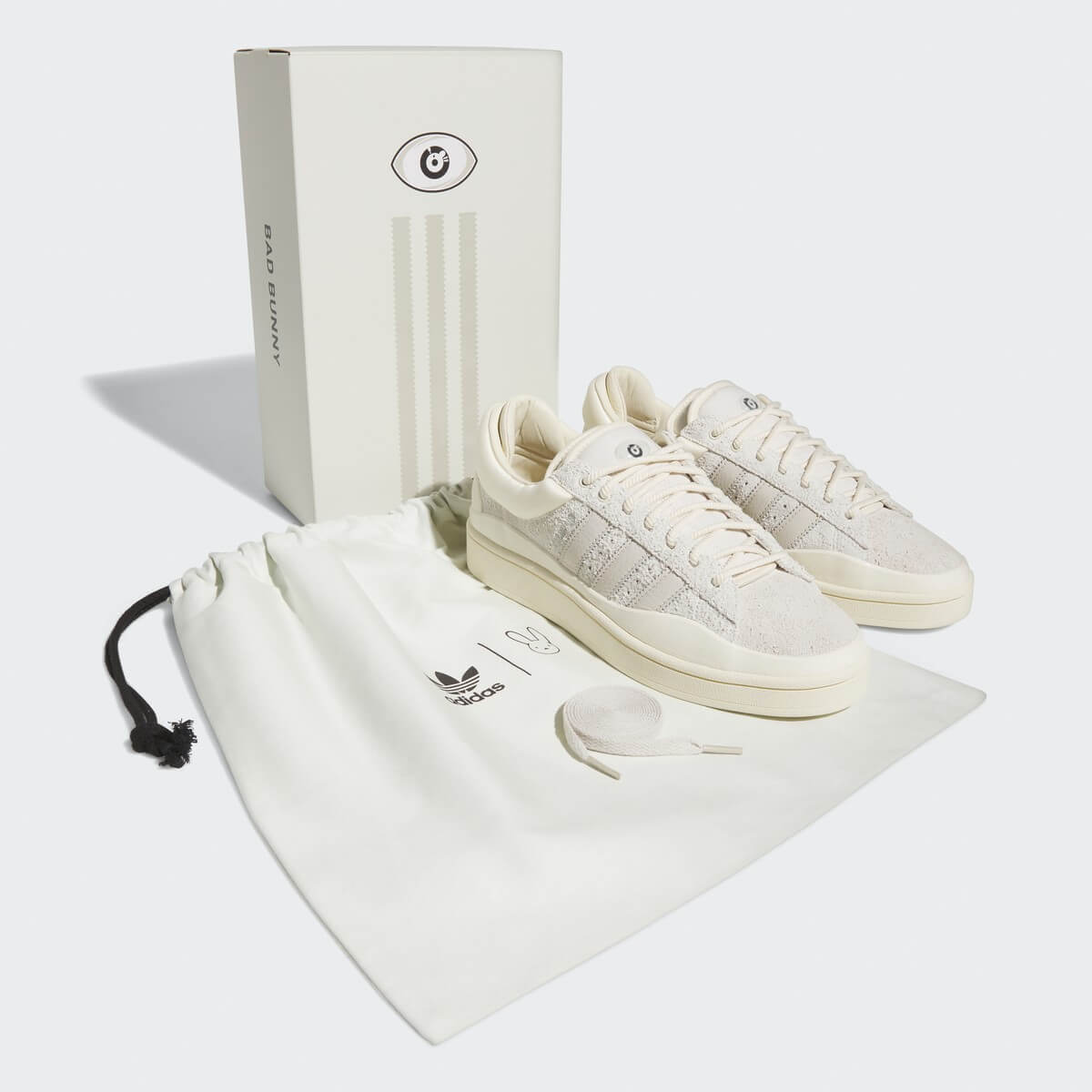 adidas Originals x Bad Bunny Campus - Footwear White / Aluminium / Chalk White - FZ5823