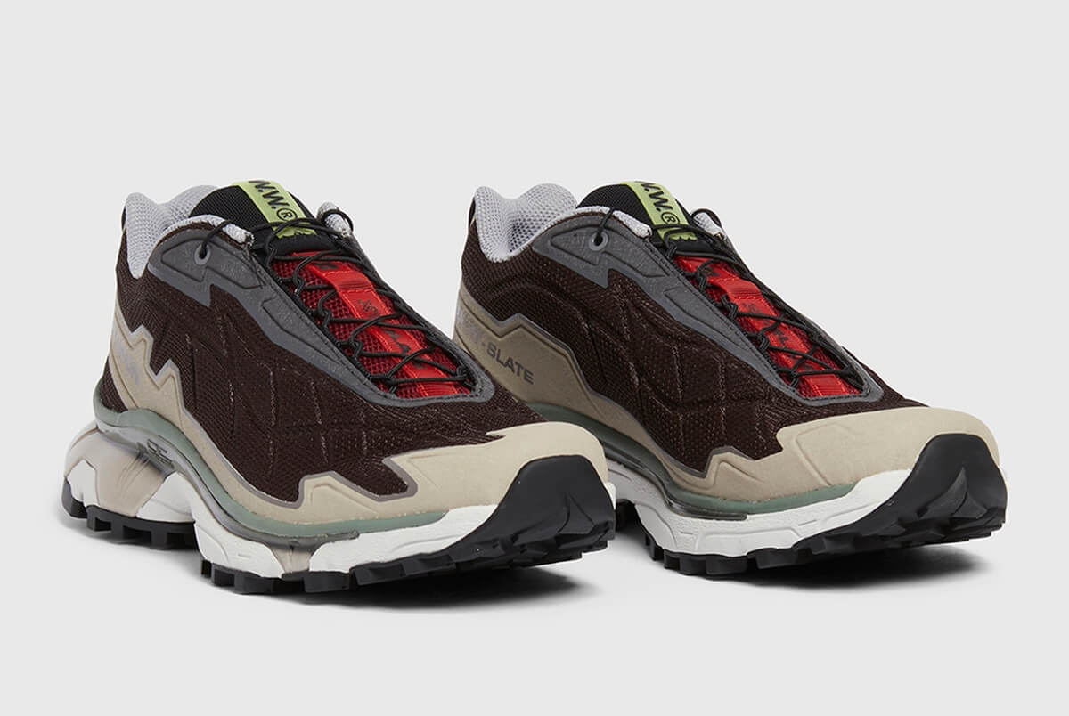 Salomon x Wood Wood - XT-SLATE - Black Coffee/Biking Red/Quiet - L47256300