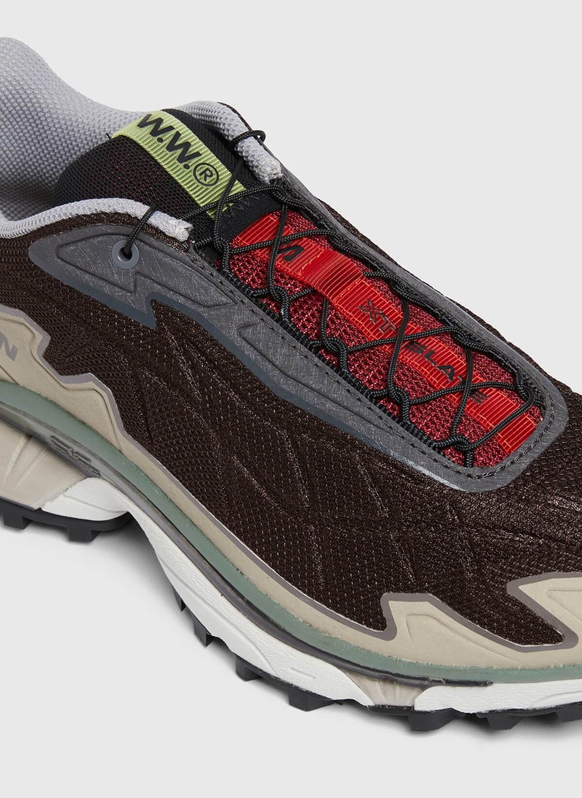 Salomon x Wood Wood - XT-SLATE - Black Coffee/Biking Red/Quiet - L47256300