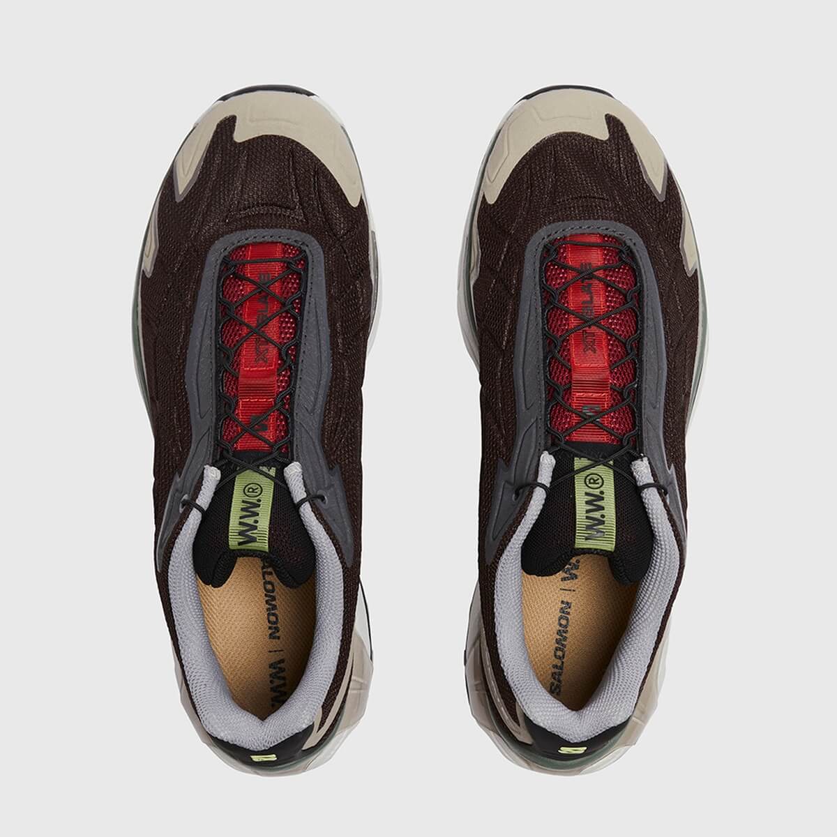 Salomon x Wood Wood - XT-SLATE - Black Coffee/Biking Red/Quiet - L47256300