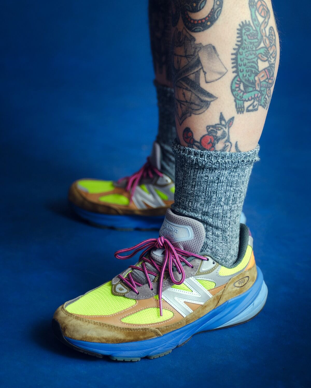 on feet: New Balance x Action Bronson 990v6 "Baklava" M990AB6
