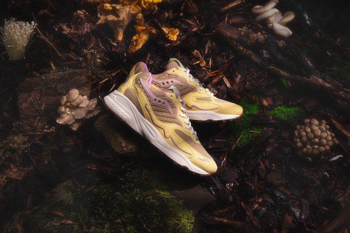 Saucony Originals 3D Grid Hurricane Mushroom Pack - Tan/Yellow- S70747-1