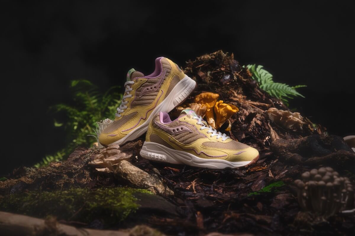 Saucony Originals 3D Grid Hurricane Mushroom Pack - Tan/Yellow- S70747-1
