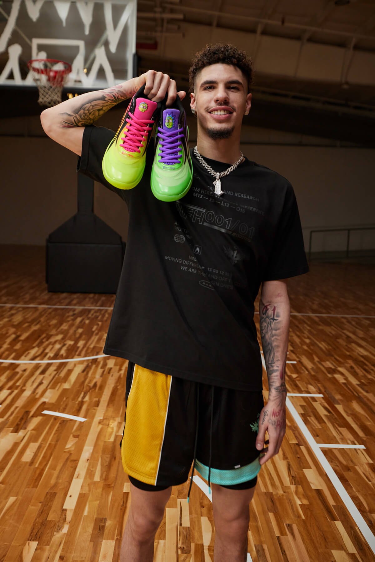 NBA Star LaMelo Ball - MB.02 "Rick and Morty" - Safety Yellow/Elektro Green - 377411-2