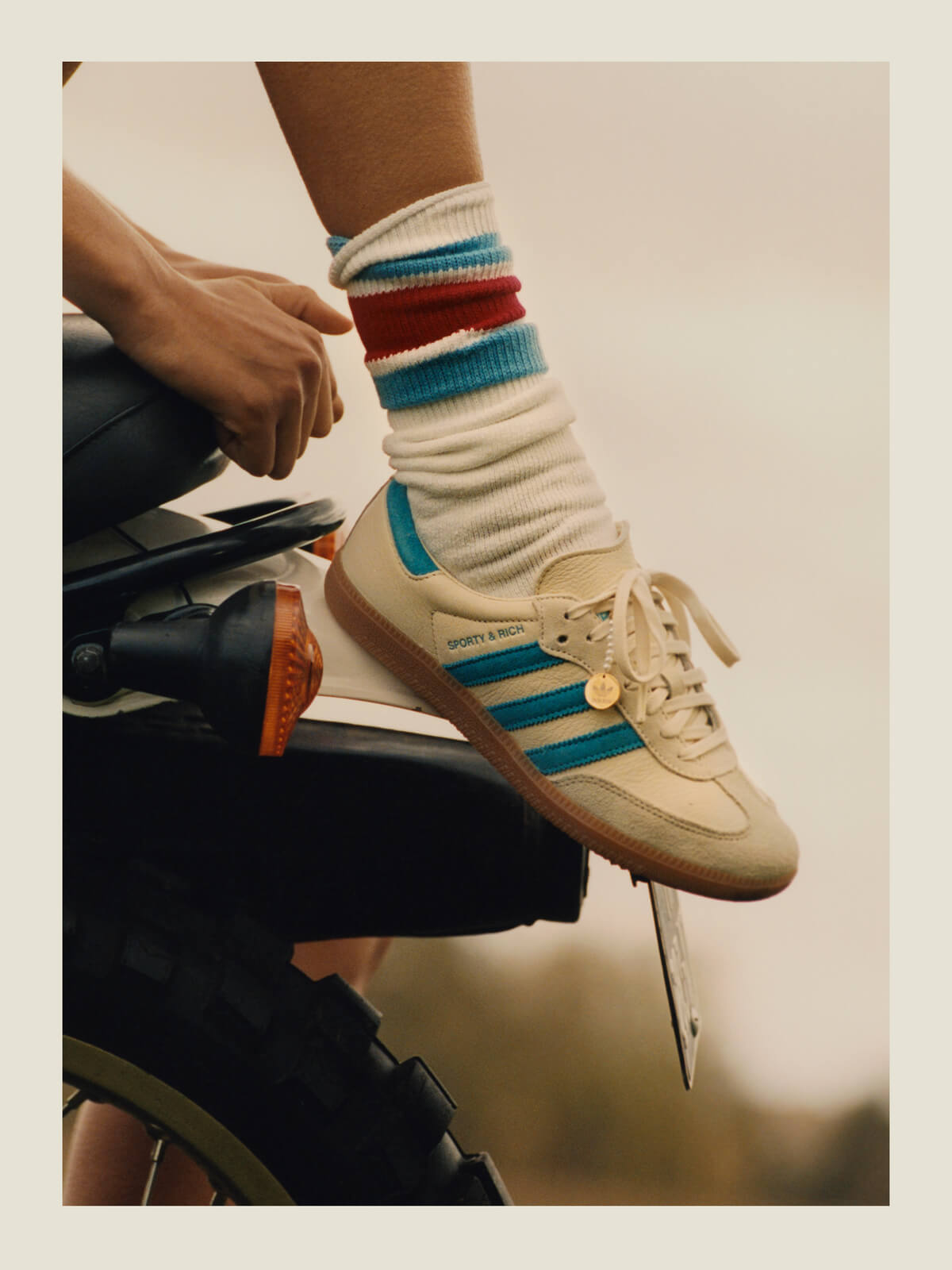 adidas Originals x Sporty & Rich Samba OG - Beige/Blue - IE7096