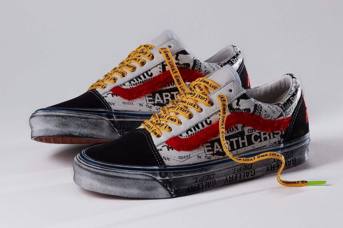 Vans Vault x Gallery Dept. Old Skool "Good Luck" - Black/True White - VNOA4P3XBMW1