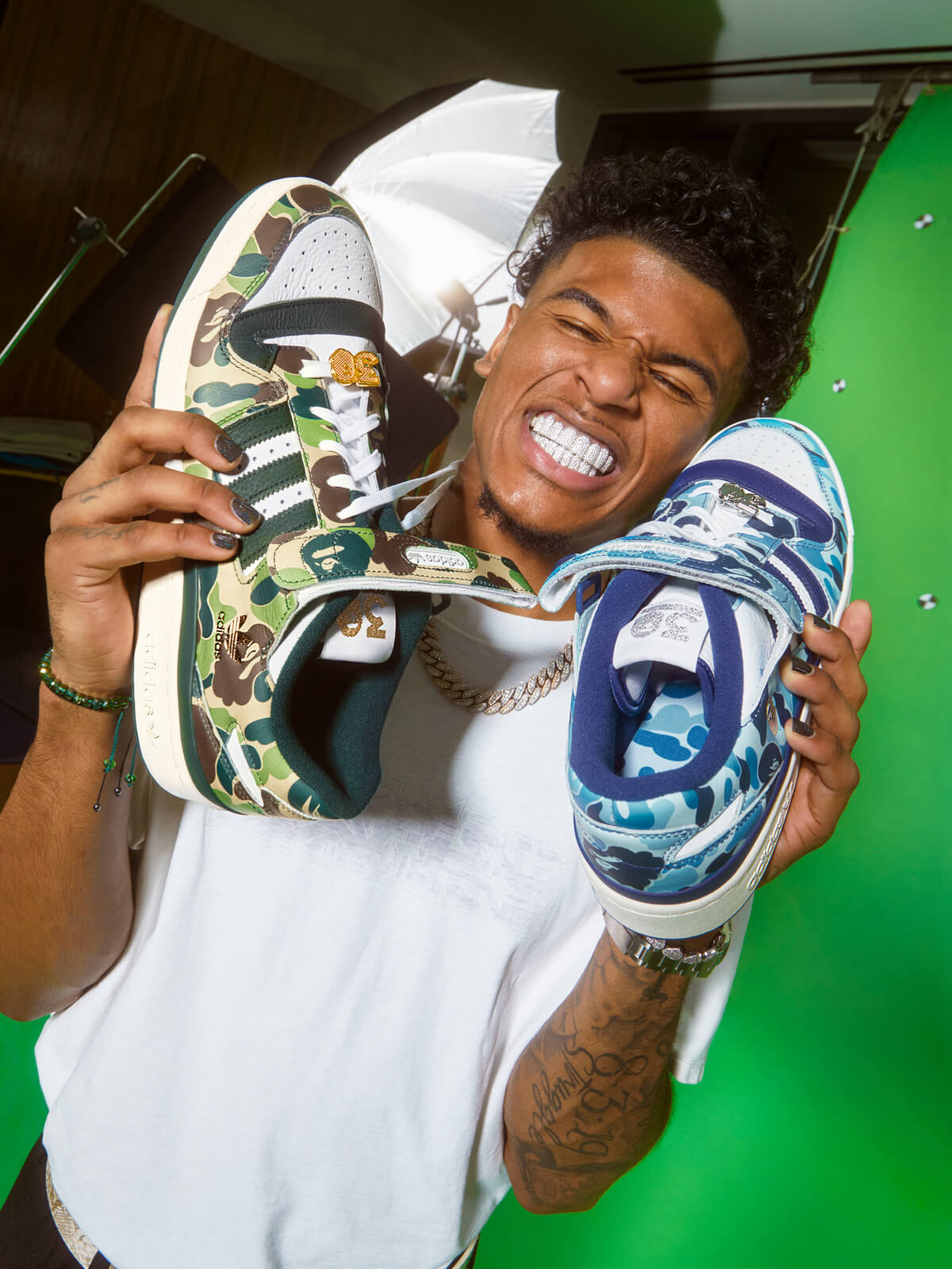 adidas Originals x BAPE Forum 84 Low Blue & Green Camo