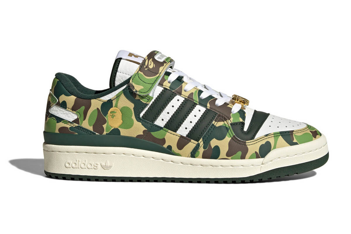 adidas Originals x BAPE Forum 84 Low - Cloud White / Core White / Metallic Gold / (Green)- ID4771