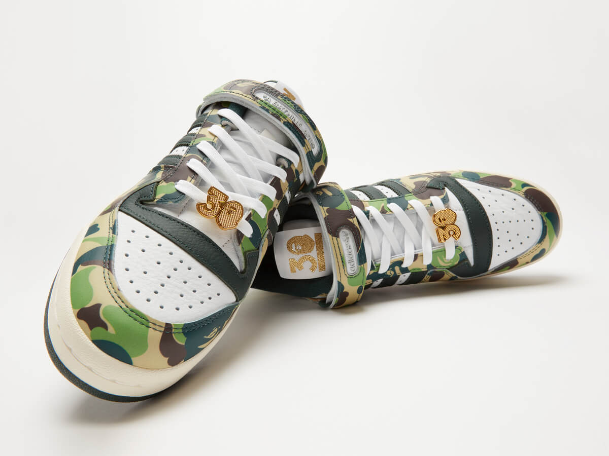 adidas Originals x BAPE Forum 84 Low - Cloud White / Core White / Metallic Gold / (Green)- ID4771