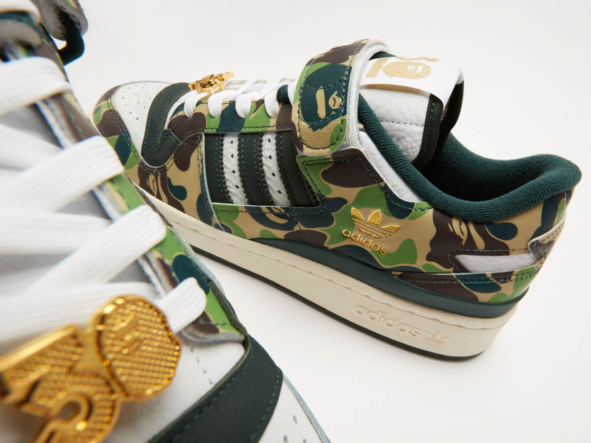 adidas Originals x BAPE Forum 84 Low - Cloud White / Core White / Metallic Gold / (Green)- ID4771