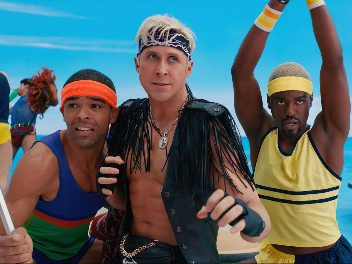 Kingsley Ben-Adir, Ryan Gosling, Ncuti Gatwa in Barbie "The Movie"