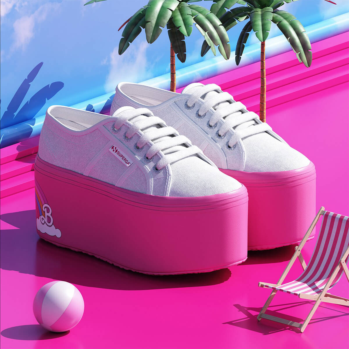 Superga x Barbie 2750 Plateau "Movie Rainbow"