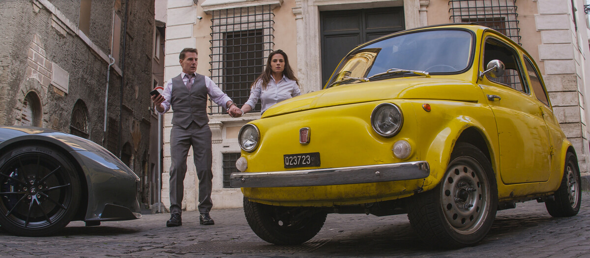 Tom Cruise and Hayley Atwell in Mission: Impossible Dead Reckoning Part One
