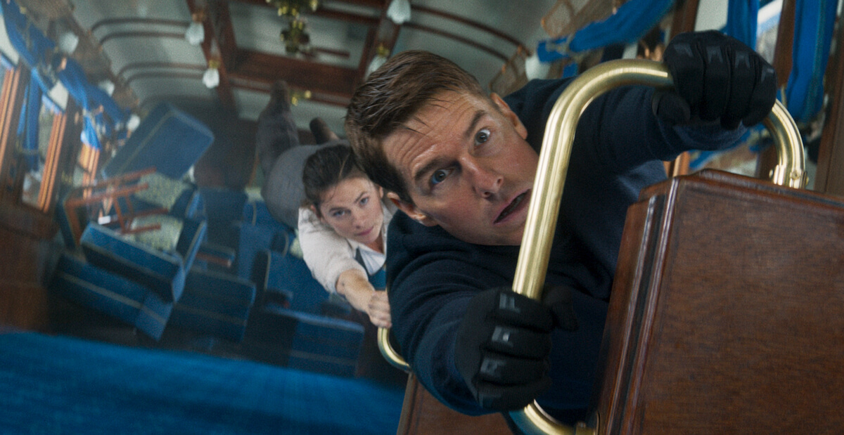 Tom Cruise and Hayley Atwell in Mission: Impossible Dead Reckoning Part One