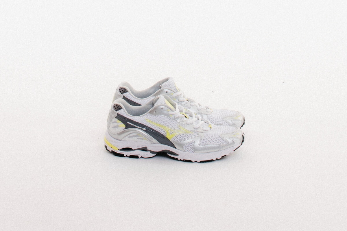 Mizuno Wave Rider 10 "Metallic Pack" - White / Sunnylime / Silver - D1GA2104-11