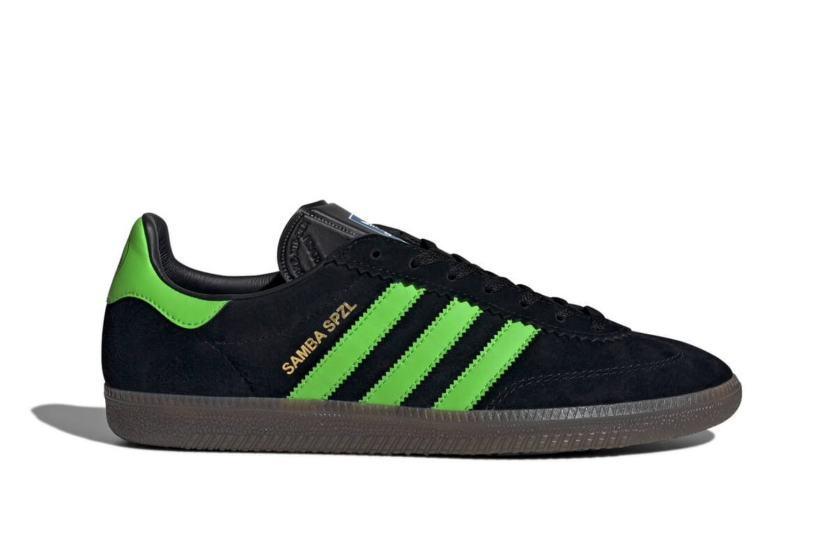 adidas Spezial Samba Deco SPZL - Core Black / Lucid Lime / Gum 5 - IF5738