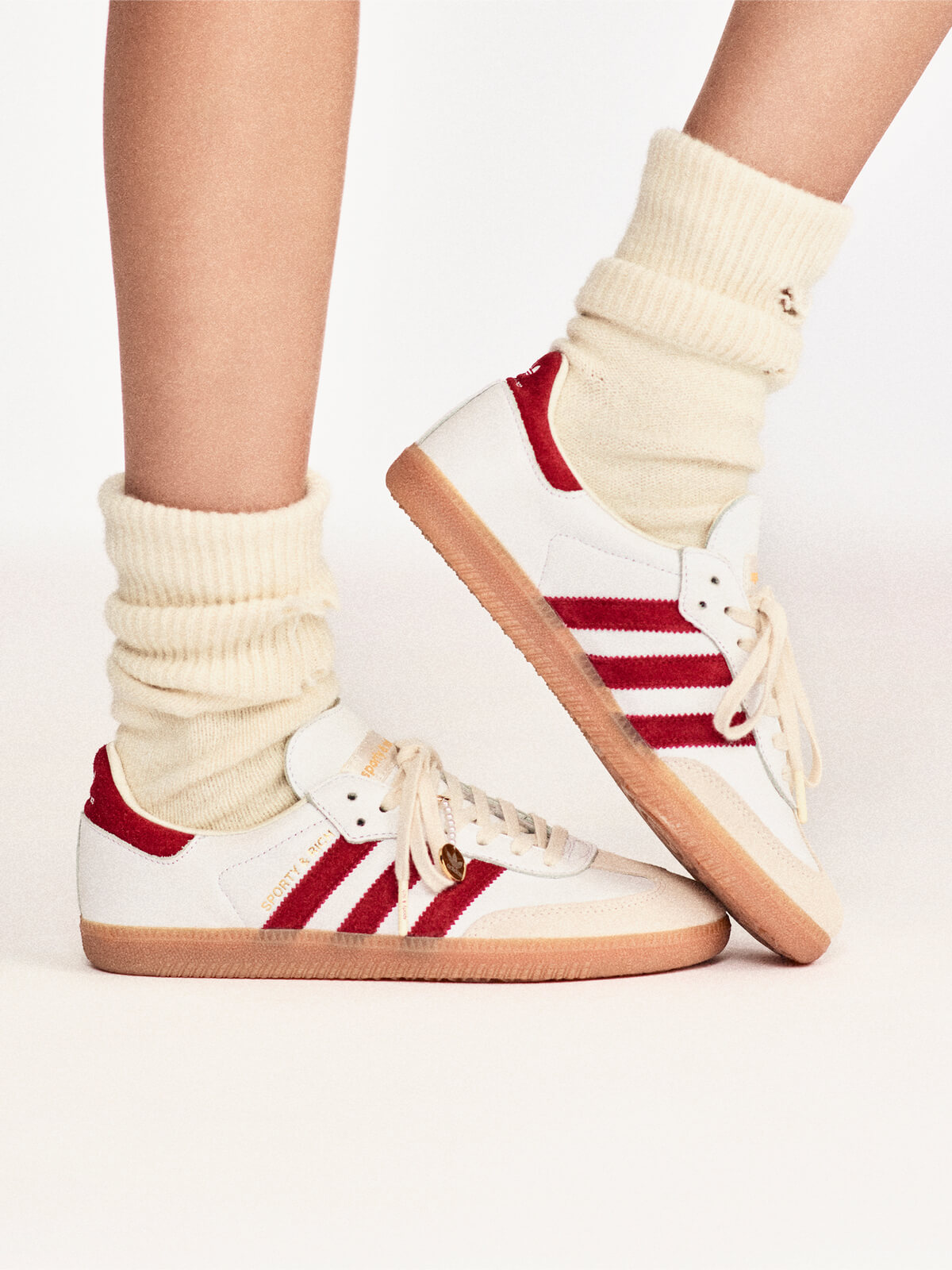 adidas Originals x Sporty & Rich - Samba - Footwear White / Core Burgundy / Clear White - IF5660
