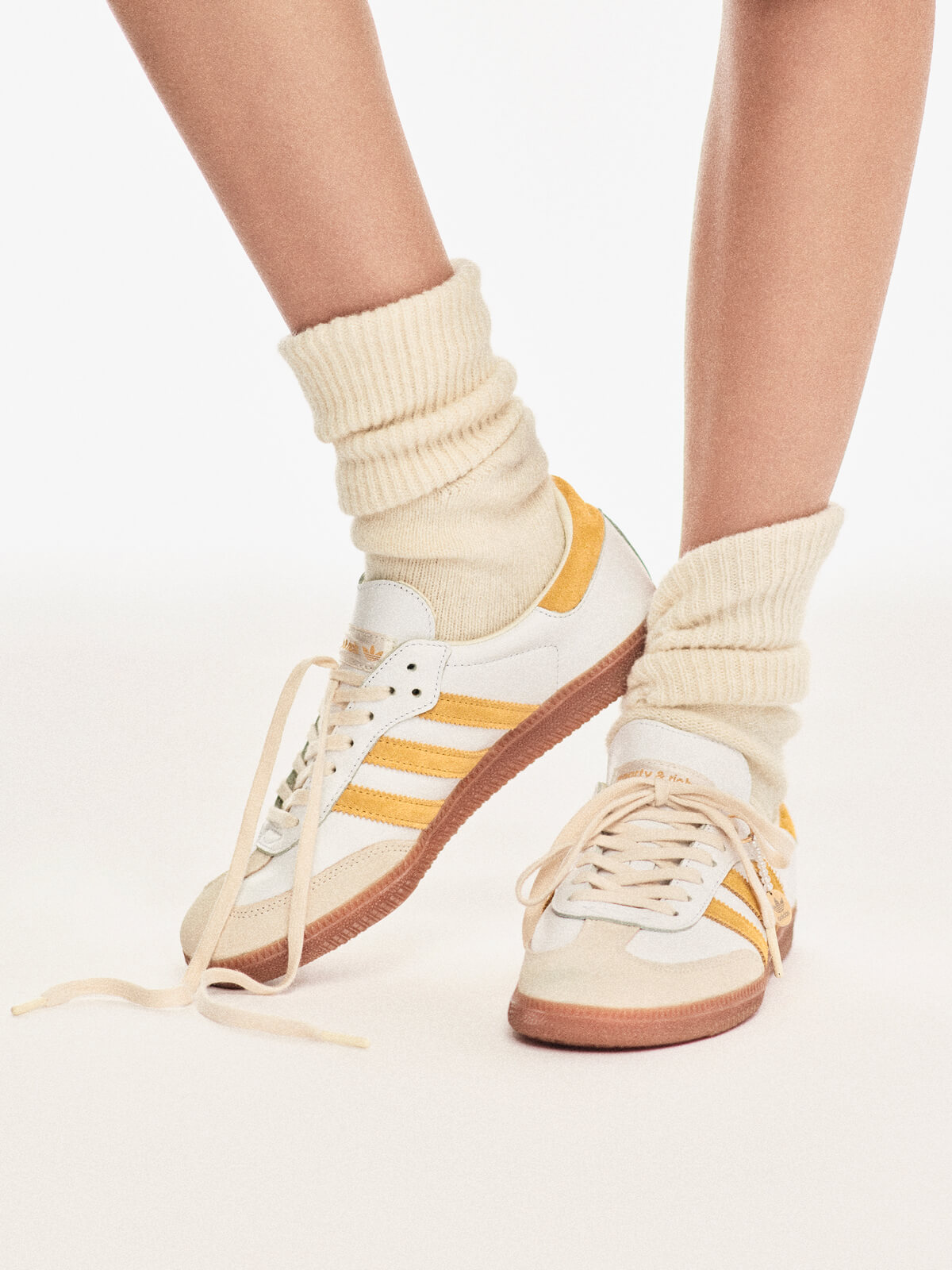 adidas Originals x Sporty & Rich - Samba - Footwear White / Bold Gold / Chalk White - IF5661