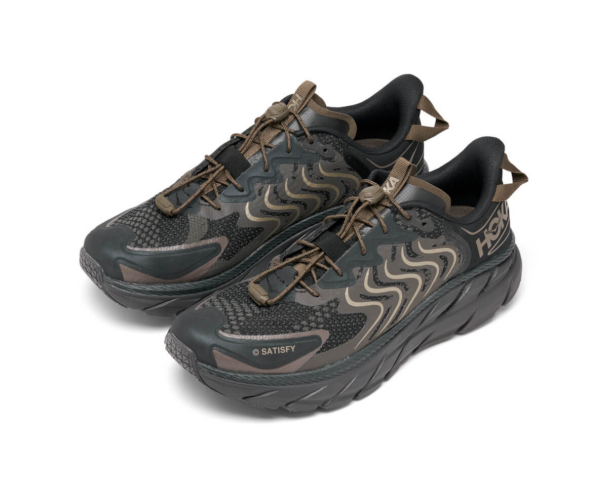 HOKA x SATISFY Clifton LS - Forged Iron/Black - 1143450-FIBC