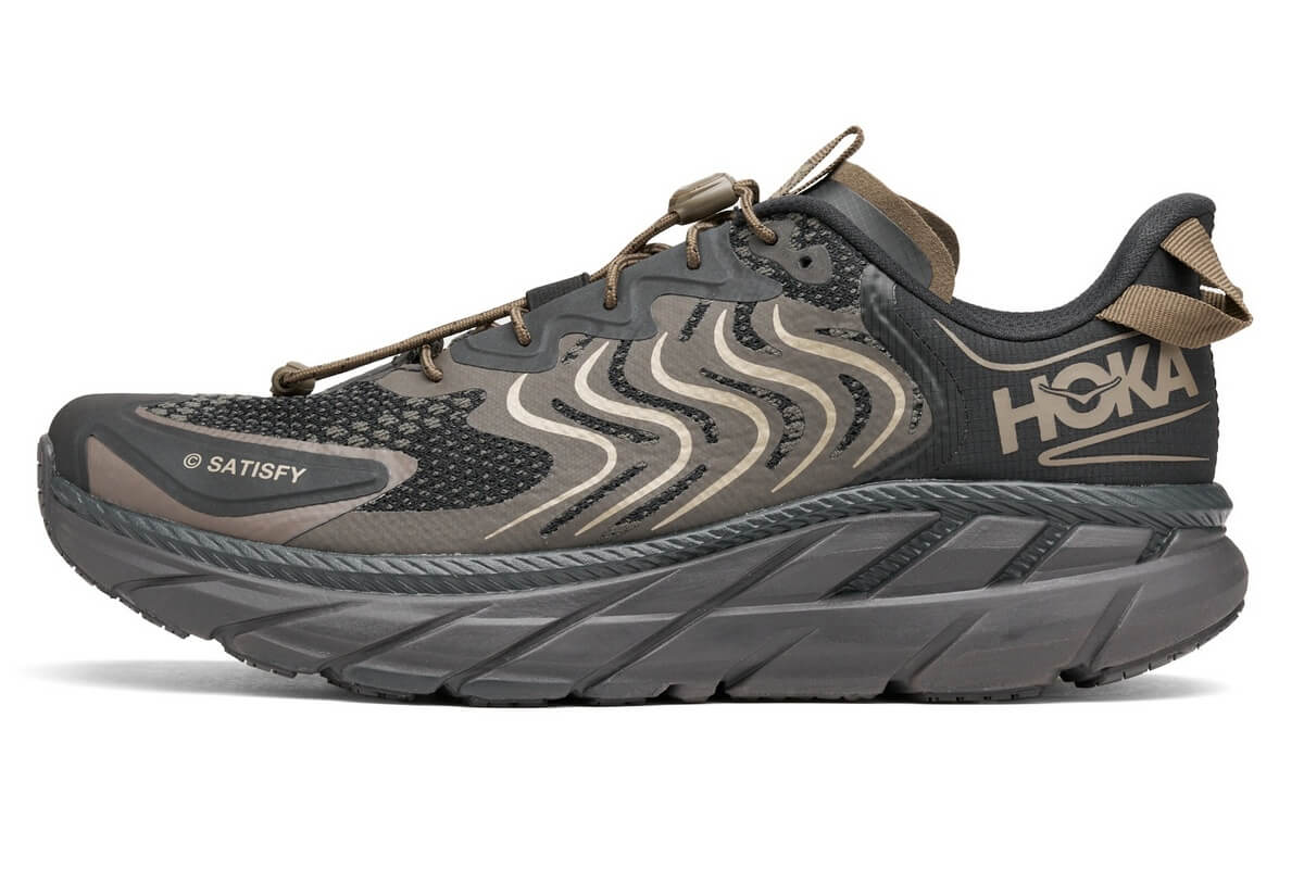 HOKA x SATISFY Clifton LS - Forged Iron/Black - 1143450-FIBC