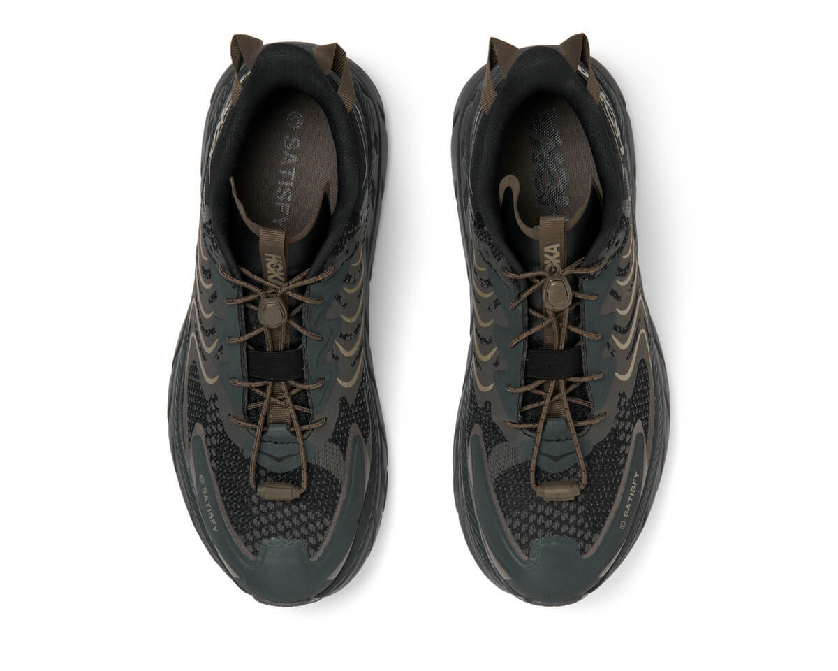 HOKA x SATISFY Clifton LS Forged Iron & Celadon Tint