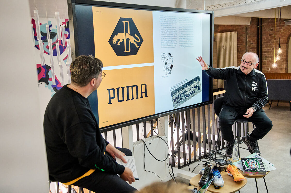 Buchpräsentation in Berlin mit "Mister Puma" Helmut Fischer - PUMA – THE GRAPHIC HERITAGE