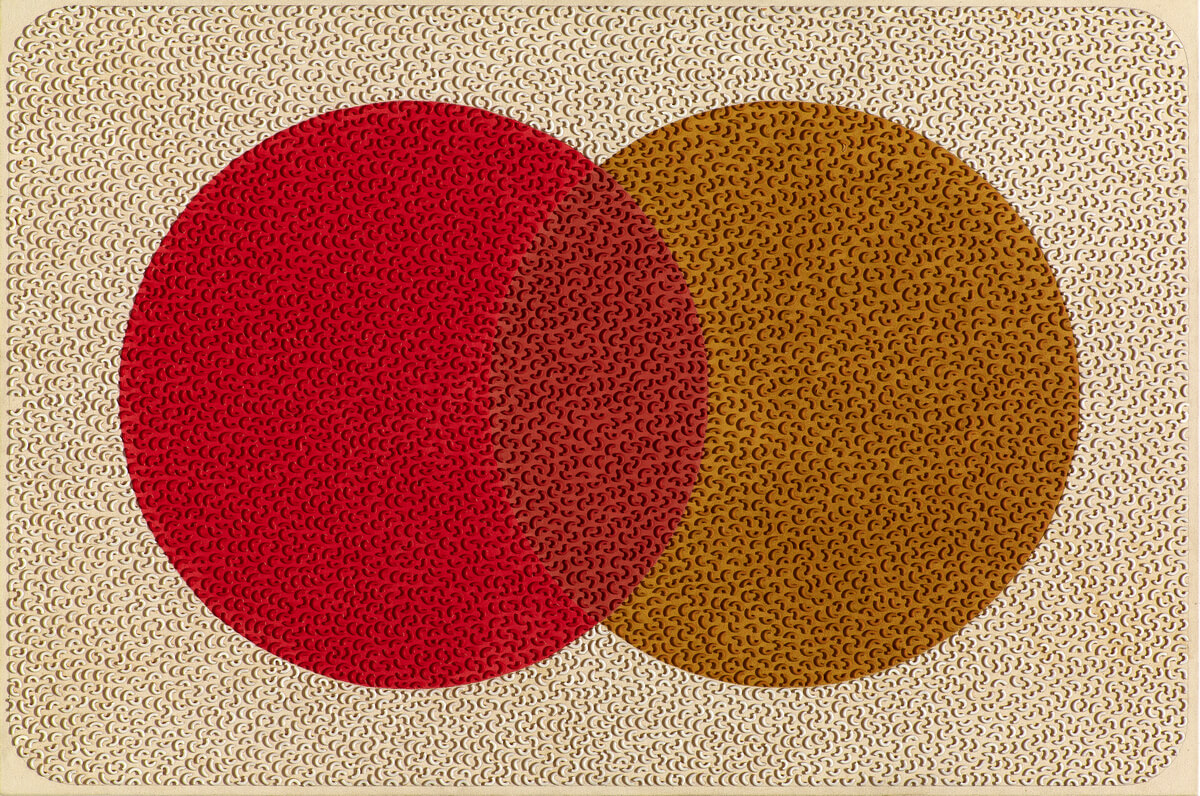 General Idea, Pasta-Gemälde: Ohne Titel (Mastercard), 1986–1987 © Rémi Villaggi / Mudam Luxembourg