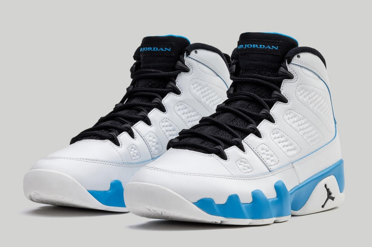 Nike Air Jordan 9 Retro "Powder Blue" - Summit White/Black-Dark Powder Blue - FQ8992-101