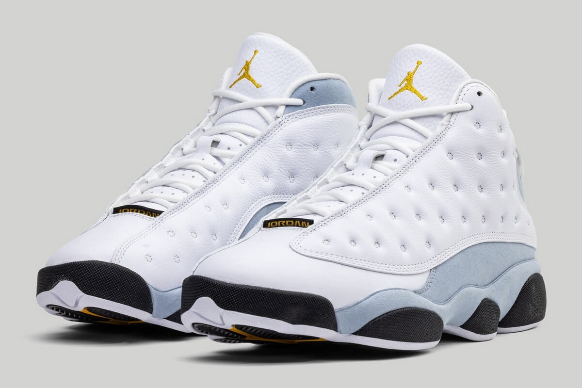 Nike Air Jordan 13 "Blue Grey" - White/Yellow Ochre/Blue Grey/Black - 414571-170